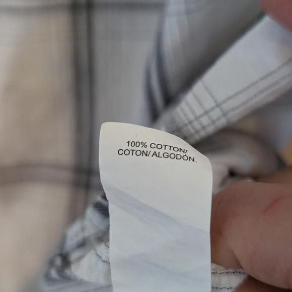 Lucky Brand White w/Gray Plaid Snap Front Western Shirt Size XL - Picture 6 of 10